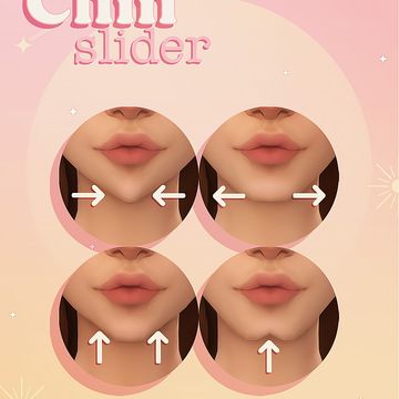 Chin slider | Miiko on Patreon Sims 4 Cc Cas Sliders, Aesop Sims 4 Cc, The Sims 4 Miiko Cc Patreon, Sims 4 Cc Ear Preset, Chin Cc Sims 4, Soft Peach Skin Blend Sims 4, Pouty Lip Slider Sims 4, Ts4 Sliders Cc, Ts4 Cc Body Sliders