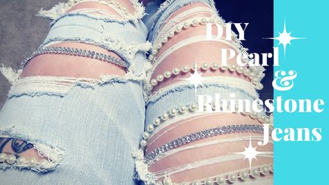 DIY Pearl and Rhinestone Jeans – About That Mama Life