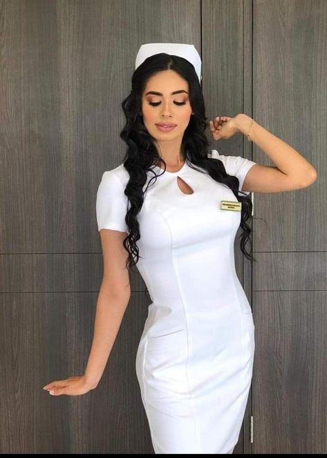 Nursing Uniforms Modern, White Nurses Uniform Dresses, Nursing Uniform Dress Design, Nurse Dress Uniform Pattern, Nurse Uniform Modern White, Nurse Uniform Modern, Nurses Uniform Modern, White Nurse Dress, Work Dresses Professional