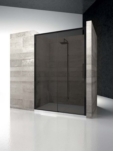 Serie 7000 is a collection of shower enclosures with sliding shower doors which embodies the essence of our experience developed over years of designing and making shower enclosures. Smoked Glass Shower Screen, Sliding Shower Doors, Hooks For Towels, Small Bathroom With Shower, Glass Shower Enclosures, Shower Enclosures, Shower Base, Sliding Shower Door, Shower Screen