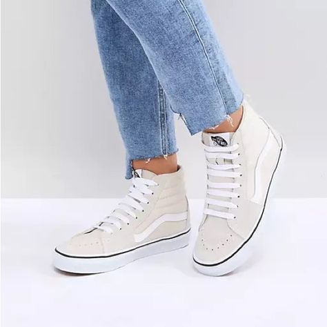 High Top White Vans Outfits, High Top Vans Outfit, White Vans Outfit, White High Top Vans, Vans High Top, Vans High, Vans Outfit, High Top Trainers, Shoes Vans