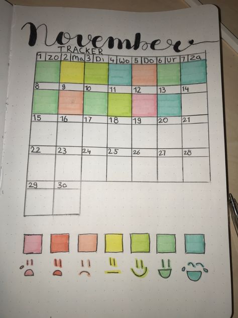 November Bullet Journal Mood Tracker, November Tracker, November Mood Tracker, Muslim Journal, Gym Tracker, November Mood, Bullet Art, Tracker Ideas, Bullet Journal Mood Tracker Ideas