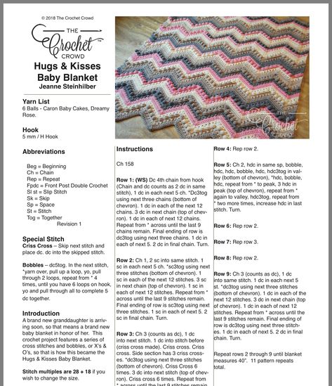 Hugs And Kisses Blanket, Crochet Hugs, Baby Blanket Tutorial, Blanket Tutorial, Crochet Baby Girl Dress, Crochet Crowd, Crochet For Beginners Blanket, Hugs Kisses, Crochet Baby Girl