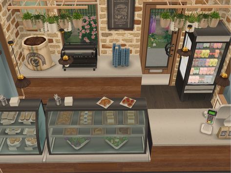 Coffee shop interior with items from the Cafe Grande live event #simsfreeplay #interiordesign #coffeeshop Coffee Shop Interior, Sims Freeplay Houses, Sims Houses, Sims Free Play, Journal Lettering, Sims Ideas, Coffee Shops Interior, Lettering Ideas, Sims House Design