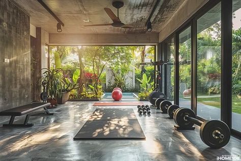 Bali Gym, Terrace Gym, Gym Design Interior, Nice House, Forest Style, Home Gym Design, Mill Valley, Gym Inspo, Gym Design