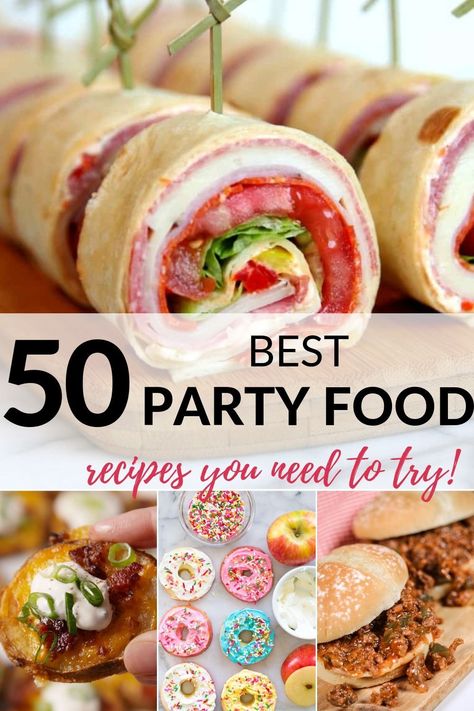 Easy Party Recipes, Crockpot Party Food, Party Food Bars, Cocktails Easy, Party Food Recipes, Fall Party Food, 50 Party, Cocktail Party Food, Party Food Buffet