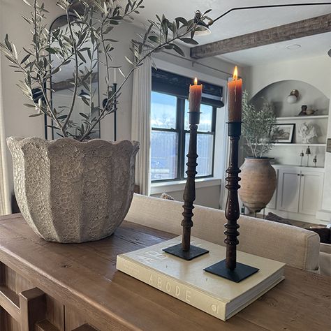 <p>Add the perfect ambiance to your home by displaying our <strong>Repurposed Spindle Taper Candle Holders, Set of 5</strong>. You will receive a set of five, each candle holder constructed from repurposed wood and with a design that gives them so much fashionable appeal. Add vibrant candles to accent your space or stick with a neutral tone for a more subtle look.</p> Luxury Farmhouse, Repurposed Wood, Traditional Farmhouse, Taper Candle Holders, Candle Holder Set, Farmhouse Design, Contemporary Living, Earthy Tones, Neutral Tones