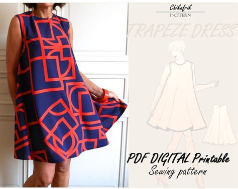 Wrap Skirt Sewing Pattern, Sewing Pattern Women, Mini Skirt Pattern, Summer Dress Pattern, Bustier Pattern, Style Dress Patterns, Dress Pattern Pdf, Wrap Skirt Pattern, Simple Dress Pattern