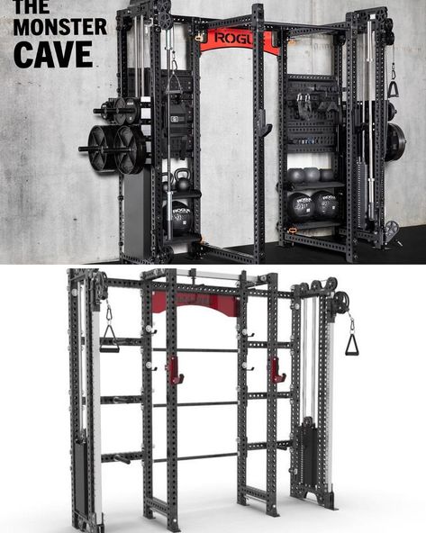 Garage Gym Reviews’s Instagram photo: “Rogue Monster Cave or Sorinex Apex Rack...which one? 🤔 Comparable Options: Rogue: $7,350 w/ Free Shipping Sorinex: $7,799 plus shipping…” Rogue Squat Rack, Rogue Home Gym, Rogue Gym, Gym Shed, Home Gym Setup, Diy Home Gym, Gym Setup, Diy Gym, Rogue Fitness