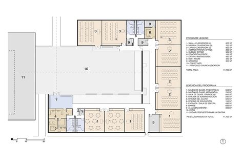 St. Peter's Education Center Program and Floor Plan Class Plan Architecture, School Site Development Plan, Classroom Plans Architecture, Primary School Plan Architecture, Educational Center Architecture, School Floor Plan, Performing Arts Center Plan, Woodworking Classes, School Plan