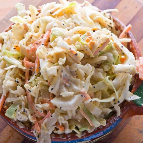 Dole Classic Coleslaw Recipe - Conscious Eating Dole Coleslaw Recipe, Coleslaw For Pulled Pork, Creamy Coleslaw Dressing, Classic Coleslaw Recipe, Classic Coleslaw, Easy Coleslaw, Homemade Coleslaw, Hot Spices, Creamy Coleslaw