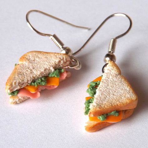 Miniature Food Earrings, Food Earrings Polymer Clay, Cute Food Earrings, Polymer Clay Food Earrings, Cheese Earrings, Mini Food Earrings, Miniature Earrings, Silly Earrings, Cercei Din Lut Polimeric