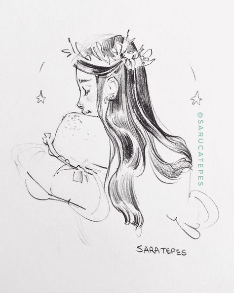 Sara Tepes, Animation Art Sketches, Cartoon Sketches, Cool Sketches, October 15, Watercolor Sketch, Ethereal Art, Dream Art, Art Plastique