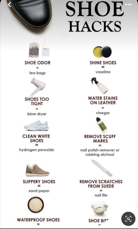 Shoe Hacks, Projek Menjahit, Easy Cleaning Hacks, Homemade Cleaning Solutions, Shoes Hack, Diy Cleaning Hacks, Homemade Cleaning, Everyday Hacks, Household Cleaning Tips