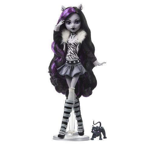 Monster High Clawdeen Wolf, Bat Animal, Original Monster, Arte Monster High, Clawdeen Wolf, S Curl, Peep Toe Boots, Lagoona Blue, Purple Highlights