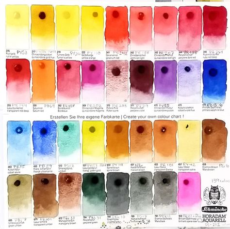 Schmincke Horadam new colors 2017 – bolt's vault Schmincke Horadam, Professional Watercolor, Watercolor Palette, Metal Tins, Watercolor Cards, Color Chart, Metal Tin, Art Materials, New Color