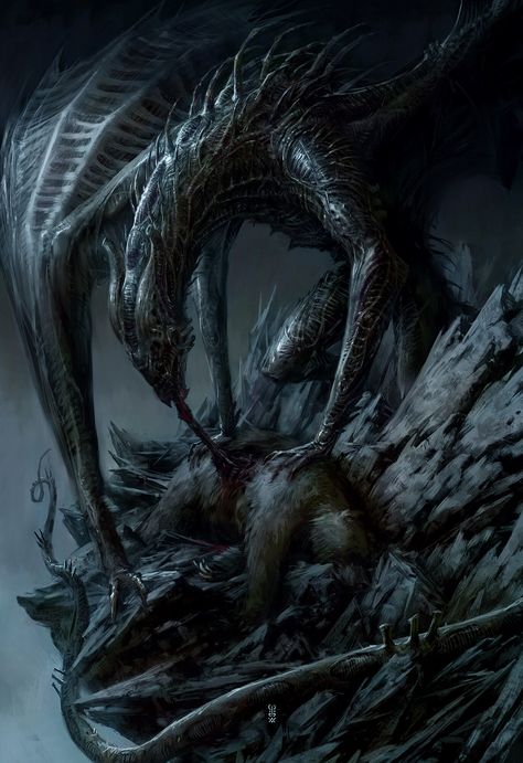 Horror Dragons, Vampire Monster Art, Dragon Vampire, Shadow Monsters, Vampire Dragon, Undead Dragon, Speculative Zoology, Dragon Types, Fairy Court