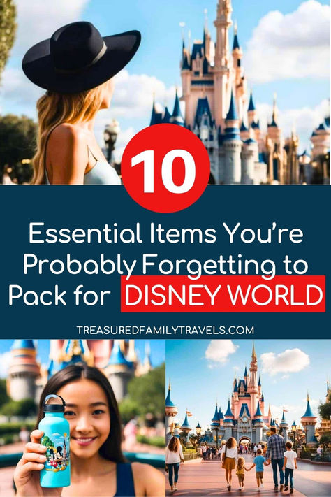 10 Essential Items You’re Probably Forgetting to Pack for Disney World How To Pack For Disney World, Disney Packing List For Women, Disney World Essentials, Packing For Disney World, Pack For Disney World, Disney Packing, Packing List For Disney, Travel Prep, World Trip