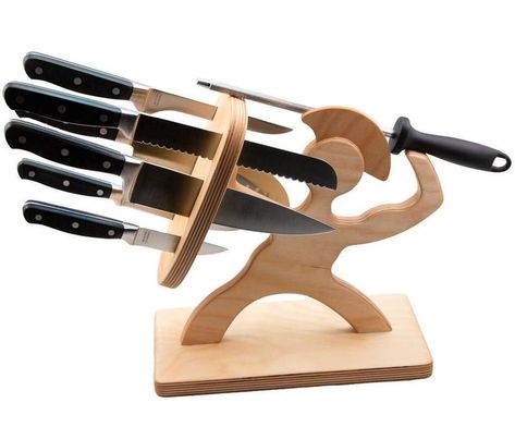 Tre Kunst, Kitchen Cutlery, Wood Shop Projects, Knife Holder, Wooden Projects, Small Wood Projects, Six Pack, Apartment Kitchen, Woodworking Projects Diy