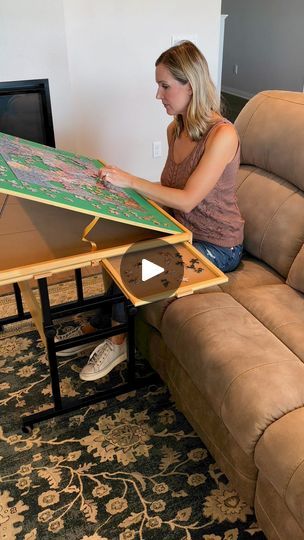 Building Legos, Cozy Sitting Room, Table On Wheels, Puzzle Storage, Puzzle Table, Diy Puzzles, Puzzle Board, Cricut Tutorials, Diy Table