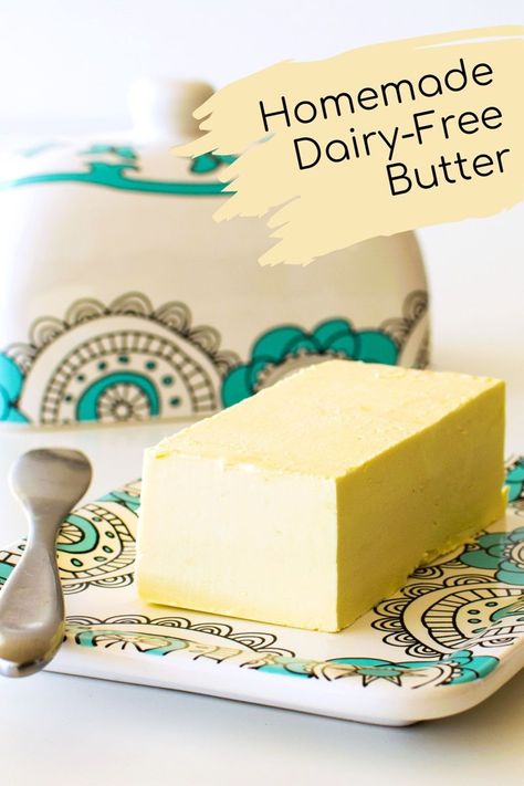 Homemade Dairy-Free Butter Alternative that's Just Like Store Bought. Great for Cooking, Spreading, and Baking - even cookies! Plant-based, gluten-free, soy-free, allergy-friendly. Best Dairy Free Butter, Homemade Dairy Free Butter, Dairy Free Butter Recipe, Peanut Free Desserts, Dairy Free Deserts, Dairy Free Butter, Plant Butter, Kitchen Magick, Non Dairy Butter