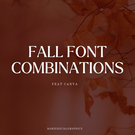 FALL IS HERE 🍂🍁 Here is some fall font combinations to help your content/ business stand out from others 🌱 #canvafonts #canvahacks #canva Fall Fonts, Font Combinations, Fall Is Here, Canvas, Quick Saves