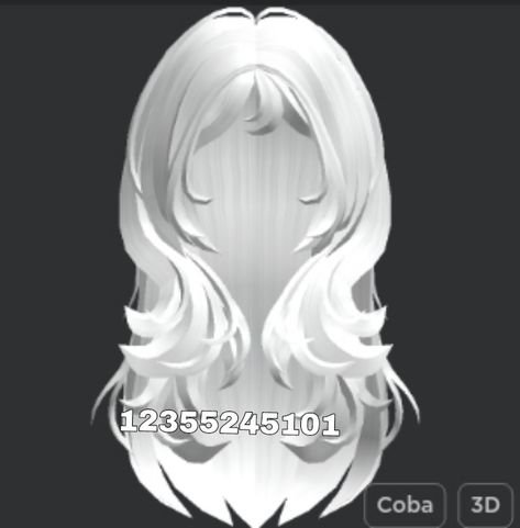 White Roblox Hair Codes, Roblox Codes For Hair White, Roblox White Hair Id Codes, Berry Avenue White Hair Codes, White Hair Codes Berry Ave, Roblox White Hair Codes, Roblox Hair, Y2k Hair, Roblox Code