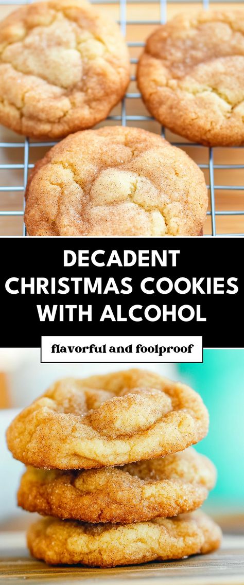 Image for Decadent Christmas Cookies with Alcohol Boozy Cookies Christmas, Vodka Cookies, Boozy Cookies, Alcohol Desserts, Festive Christmas Cookies, Boozy Baking, Alcoholic Desserts, Christmas Baking Recipes, Boozy Desserts