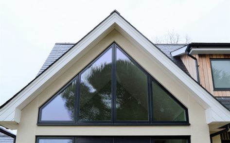 weeks. Dormer Window Ideas Exterior, Loft Conversion Balcony, Contemporary Chalet, Scandia Hus, Attic Conversion Ideas, Chalet Bungalow, Feature Window, Pitched Roof Window, Loft Conversion Bedroom