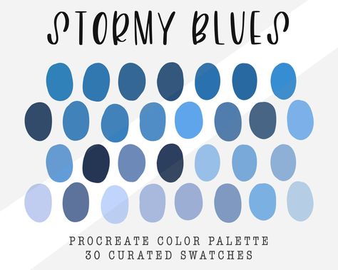 Procreate Tools, Procreate Color Palette, Ipad Procreate, Color Palette Challenge, Palette Design, Color Schemes Colour Palettes, Palette Art, Blue Palette, Blue Colour Palette