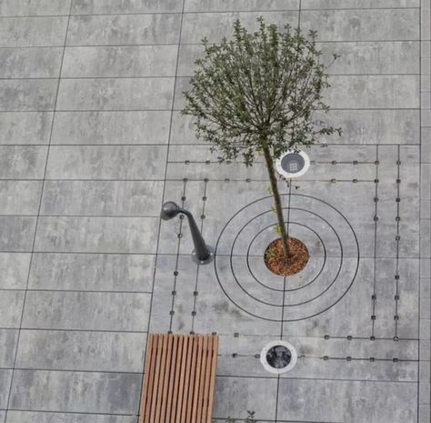 Tree Grate Design, Public Garden Architecture, Urban Spaces Design, Tree Grate, Modern Planters Outdoor, Urban Ideas, Pavement Design, Urban Landscape Design, Floor Tile Design