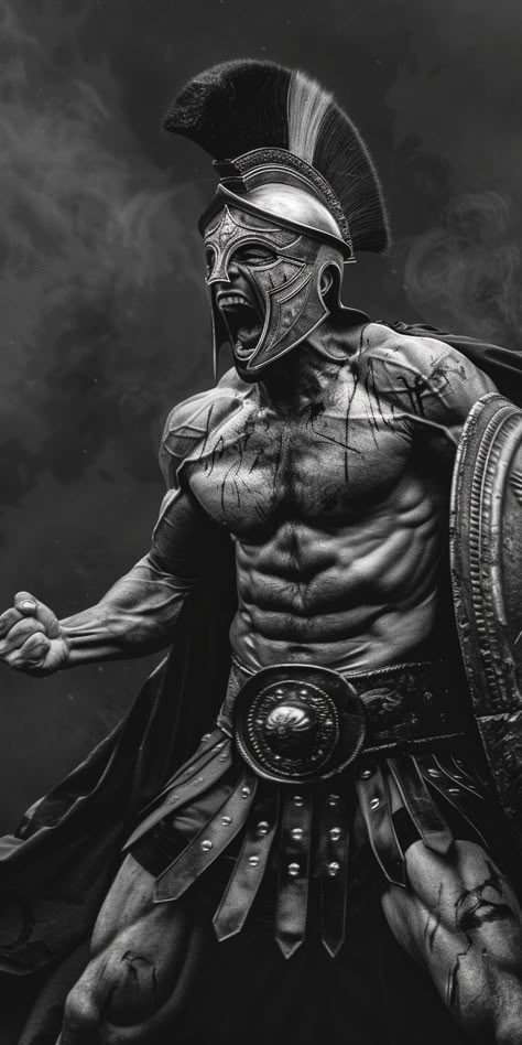 Spartan Warrior Tattoo, Sparta Warrior, Spartan Art, Hands Open, Gladiator Tattoo, Greek Tattoo, Soldier Tattoo, Warriors Pictures, Spartan Tattoo