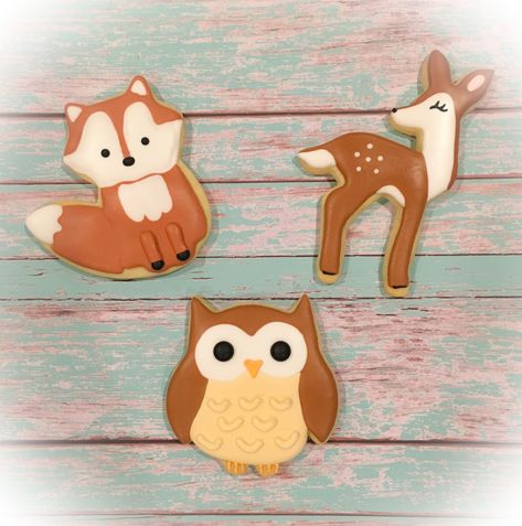 Woodland Woodland theme Woodland themed Woodland theme cookies Fox Owl Deer Fox cookies Owl cookies Deer cookies Birthday party Cookies Cookie favors Decorated cookies Sugar cookies Kids Kids birthday Pa Fox Cookies Decorated, Ffa Cookies, Owl Cookies Decorated, Deer Cookies, Sugar Cookies Kids, Owl Sugar Cookies, Woodland Cookies, Owl Themed Birthday Party, Cookies Birthday Party