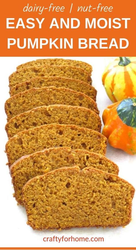 Dairy Free Pumpkin Recipes, Pumpkin Loaf Recipe, Recipe For Pumpkin Bread, Pumpkin Bread Recipe Easy, Pumpkin Bread Recipe Healthy, Easy Pumpkin Bread, Healthy Pumpkin Dessert, Canned Pumpkin Recipes, Dairy Free Bread