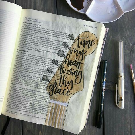 Best Journaling Bible, Creative Bible, Bible Drawing, Psalm 33, Bible Journaling Ideas Drawings, Bible Doodling, Bible Journal Notes, Bible Ideas, Inspire Bible Journaling