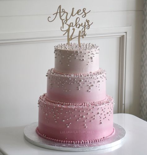 Three Tier Pink Birthday Cake, Pink Two Teir Birthday Cake, 3 Layer Pink Cake, Pink 2 Tier Birthday Cake, Birthday Cakes 3 Tier, Pink Sparkly Birthday Cake, Sparkly Cake Birthday, 3 Tier Pink Cake, Birthday Cake Double Layer