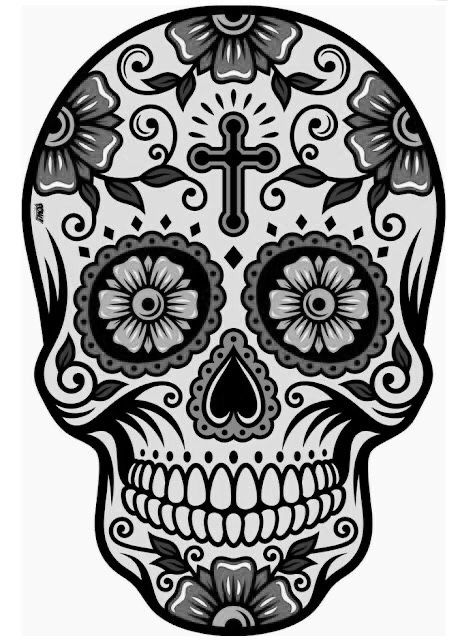 Sugar Skull Stencil, Mexican Skull Tattoos, Bird Tattoo Sleeves, Animal Stencil Art, Мотоциклы Harley Davidson, Sugar Skull Artwork, Skull Stencil, Armband Tattoos, Skull Coloring Pages