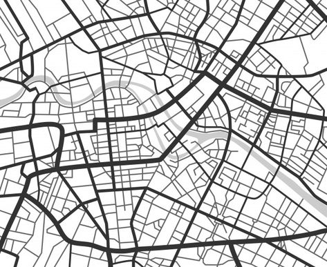 City Maps Design, City Grid, Navigation Map, Map Pattern, Abstract City, Paris Map, Modern Map, Tattoo Cover, Design Tattoo