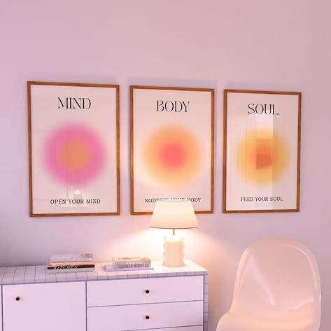 Buy Positive Aura Posters Set of 3 Spiritual Poster Grainy online on Etsy India. Shop for handmade, vintage and unique Digital Prints items from VisionArtPrint online on Etsy Aura Posters, Art Above Couch, Spiritual Poster, Grainy Gradient, Positive Aura, Poster Set Of 3, Aura Poster, Uni Room, Gradient Print