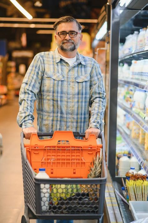 Senior man at grocery store products royalty free stock image Supermarket Photography, Store Image, Buying Groceries, Stock Photography Free, Grocery Store, Shopping Cart, Stock Images Free, Photo Image, Royalty