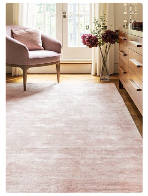 Neutral Bedrooms, Plain Rugs, Viscose Rug, Pink Carpet, Rug Direct, Pink Bedroom, Bedroom Aesthetic, Hand Tufted Rugs, Pink Rug