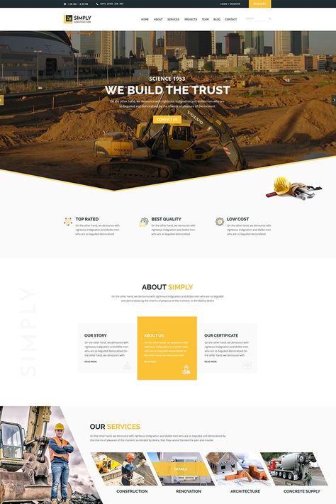 Construction Company Website, Construction Website Templates, Website Layout Inspiration, Corporate Website Design, Great Website Design, Web Ideas, Web Design Quotes, Best Website Design, Webdesign Inspiration