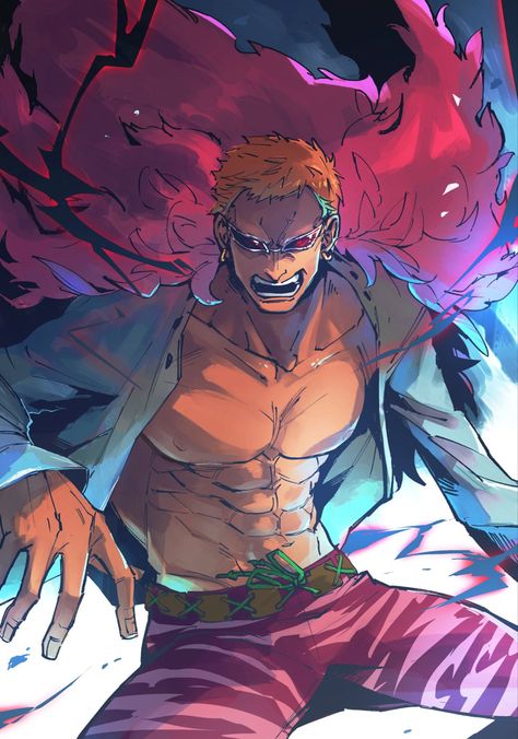 Don·quixote Doflamingo, Samurai Wallpaper, One Piece World, Ace And Luffy, Star Wars Facts, Cool Anime Backgrounds, One Peice Anime, One Piece Drawing, Angel And Devil