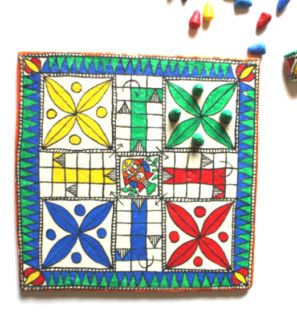 Ludo Board Game, Ludo Board, Ludo Game, Family Board Game, Gond Painting, Snakes And Ladders, Diy Diwali Decorations, Traditional Family, Traditional Toys