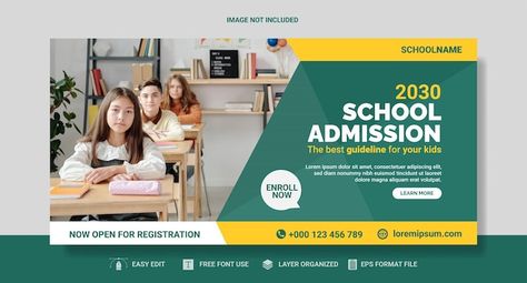 School Banner Design Ideas, Real Estate Banner, About School, School Banner, Medical Studies, School Admissions, Work Inspiration, Web Banner, Banner Template