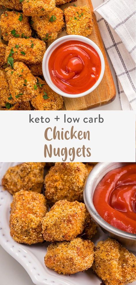 Keto Chicken Bites, Keto Chicken Nuggets, Creamy Garlic Chicken, Free Keto Recipes, Keto Chicken, Chicken Bites, Low Carb Chicken, Breaded Chicken, Chicken Nuggets