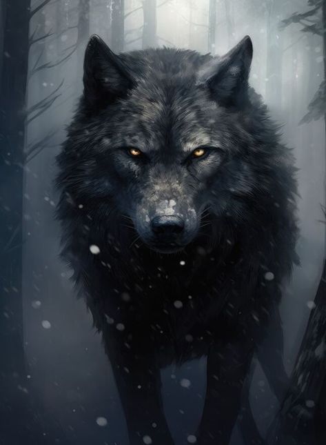 Majestic Wolf Art, Large Wolf Art, Were Wolf Art, Spirit Wolf Tattoo, Shadow Wolf Demon, Wolf Pictures Wolves Art, Wolf Pack Art, Black Wolf Wallpaper, Black Wolf Art