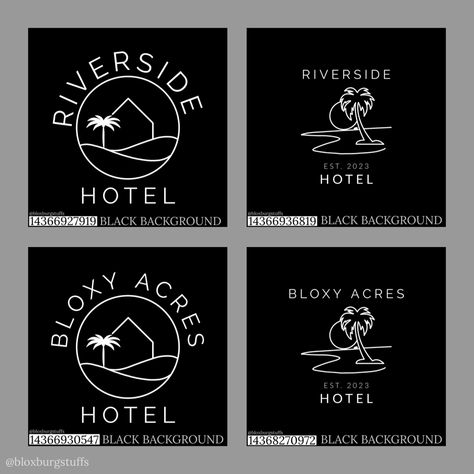 Bloxburg Riverside Decal, Bloxburg Hotel Name Decals, Bloxburg Apartment Logo Decal Codes, Roblox Bathroom Decal Codes, Bloxburg Hotel Name Decal Codes, Bloxburg Hotel Sign, Bloxburg Motel Sign Decal, Bloxburg Hotel Decal Codes, Bloxburg Hotel Layout