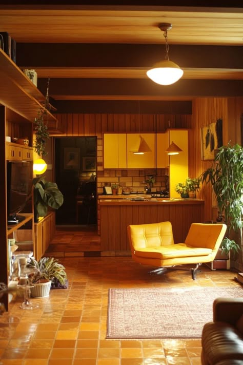 Reviving 70s House Interior Design: Groovy Décor Ideas for ... 1970s Living Room Aesthetic, 50s Modern House, Small 70s Living Room, 60s Mod Living Room, Midcentury House Interior, 70s Inspired Home Decor Interior Design, 70s Sitting Room, 70s House Style, Retro 70s Home Aesthetic