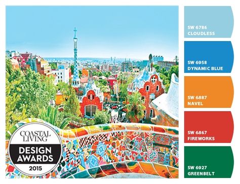 Barcelona Color Palette, Barcelona Style, Mediterranean Wedding, Fireworks Design, Seaside Style, Color Guide, Handmade Inspiration, Orange You Glad, Colour Palettes